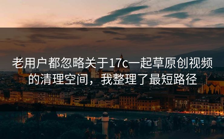 老用户都忽略关于17c一起草原创视频的清理空间，我整理了最短路径