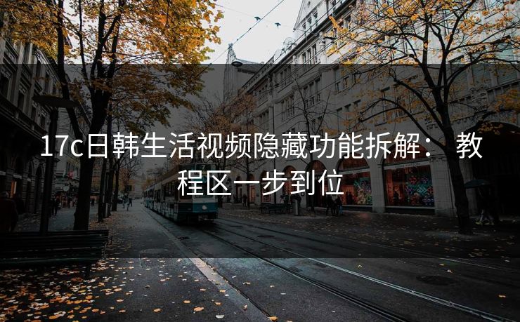 17c日韩生活视频隐藏功能拆解： 教程区一步到位